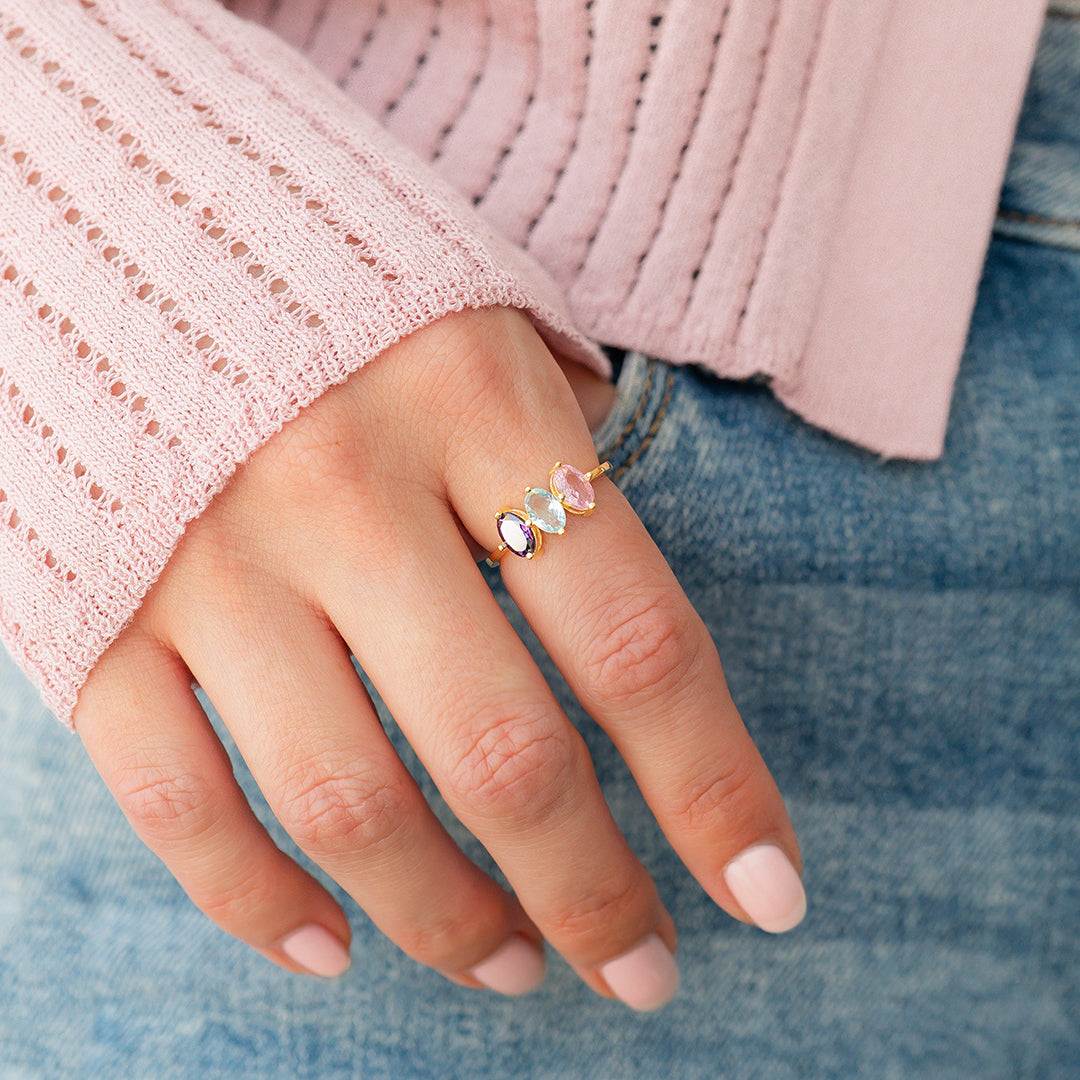 Marquis Cut Birthstone Ring