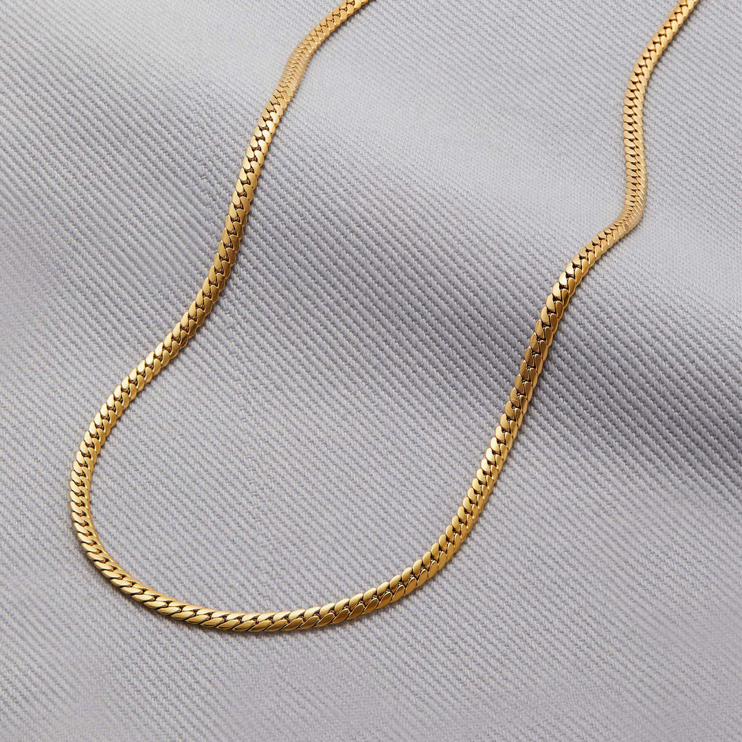 Herringbone Gold Chain Necklace