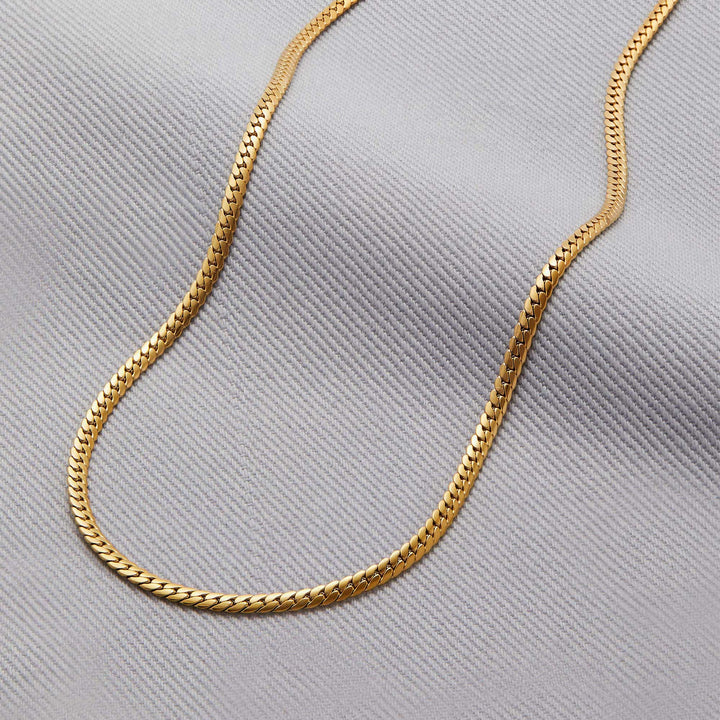 Herringbone Gold Chain Necklace