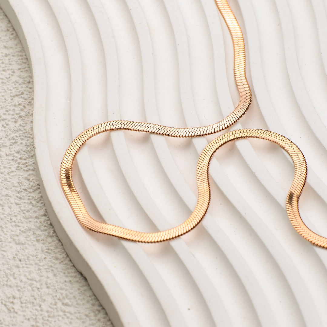 Herringbone Gold Chain Necklace