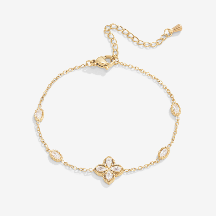 Crystal Clover Chain Bracelet
