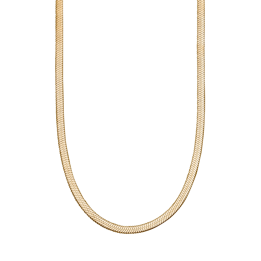 Herringbone Gold Chain Necklace