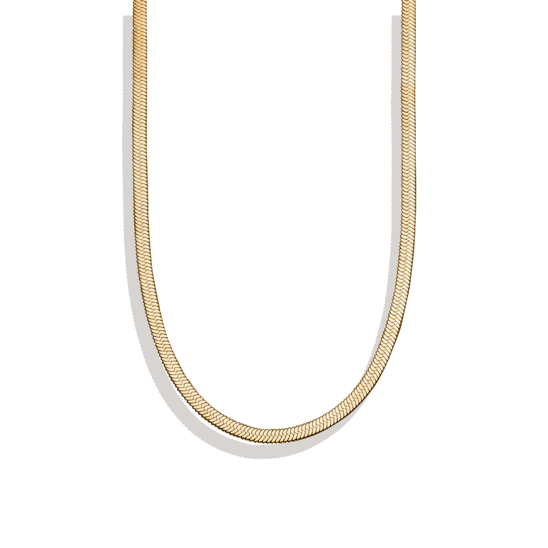 Herringbone Gold Chain Necklace