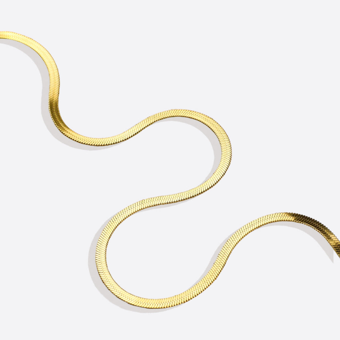 Herringbone Gold Chain Necklace