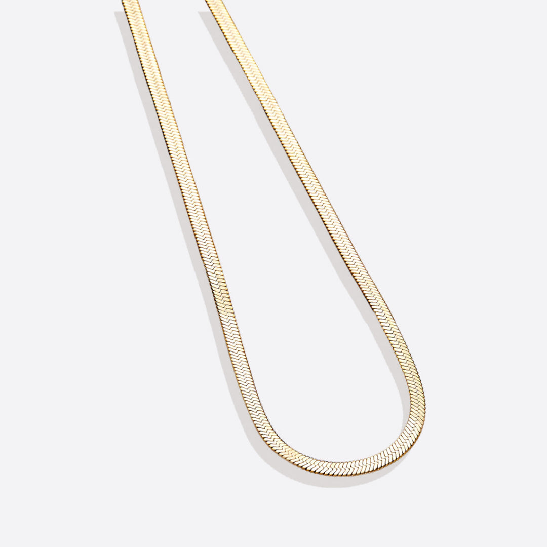 Herringbone Gold Chain Necklace