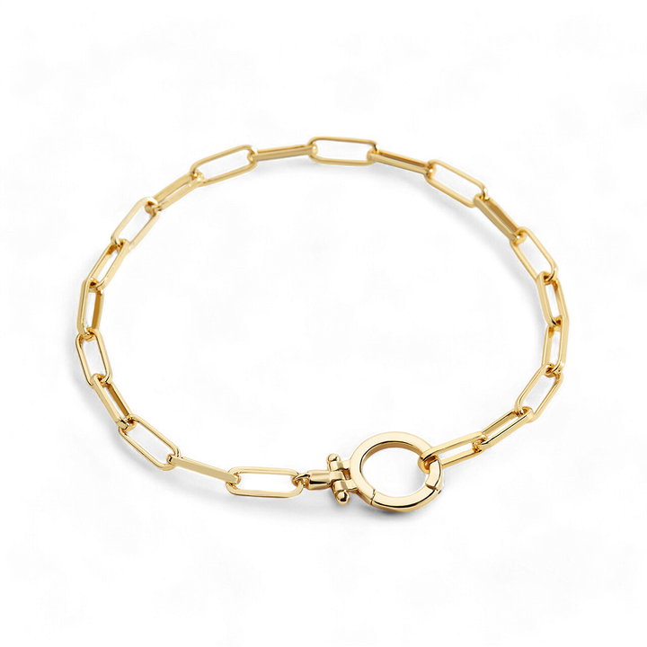 Paperclip Chain Bracelet With Front Clasp