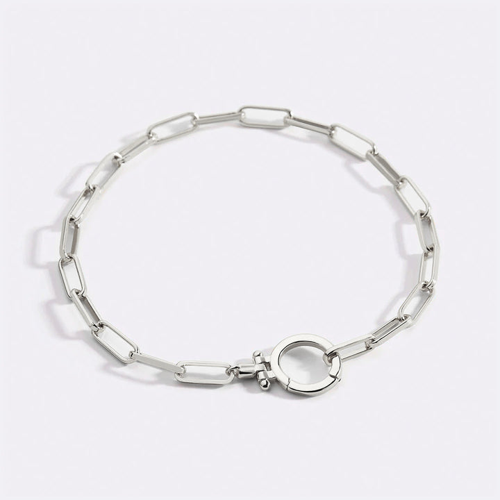Paperclip Chain Bracelet With Front Clasp