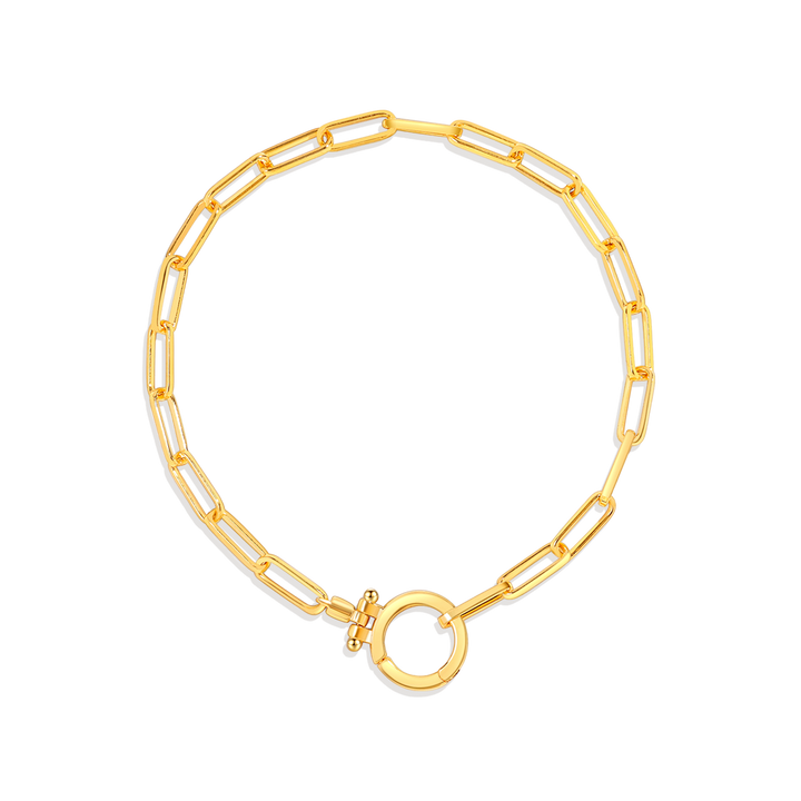 Paperclip Chain Bracelet With Front Clasp