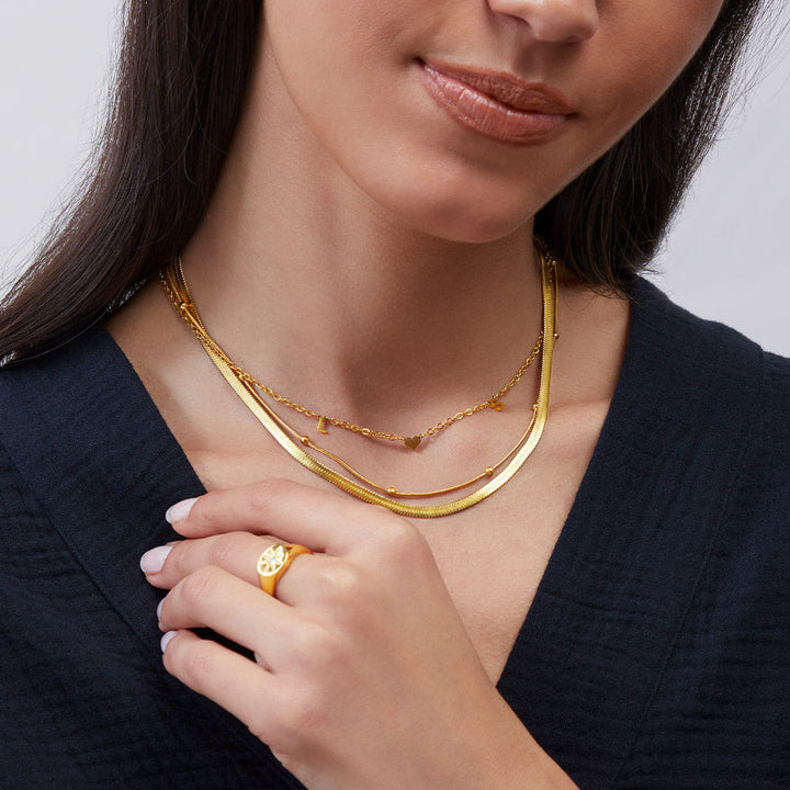 Herringbone Gold Chain Necklace