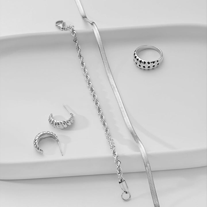 Herringbone Gold Chain Necklace