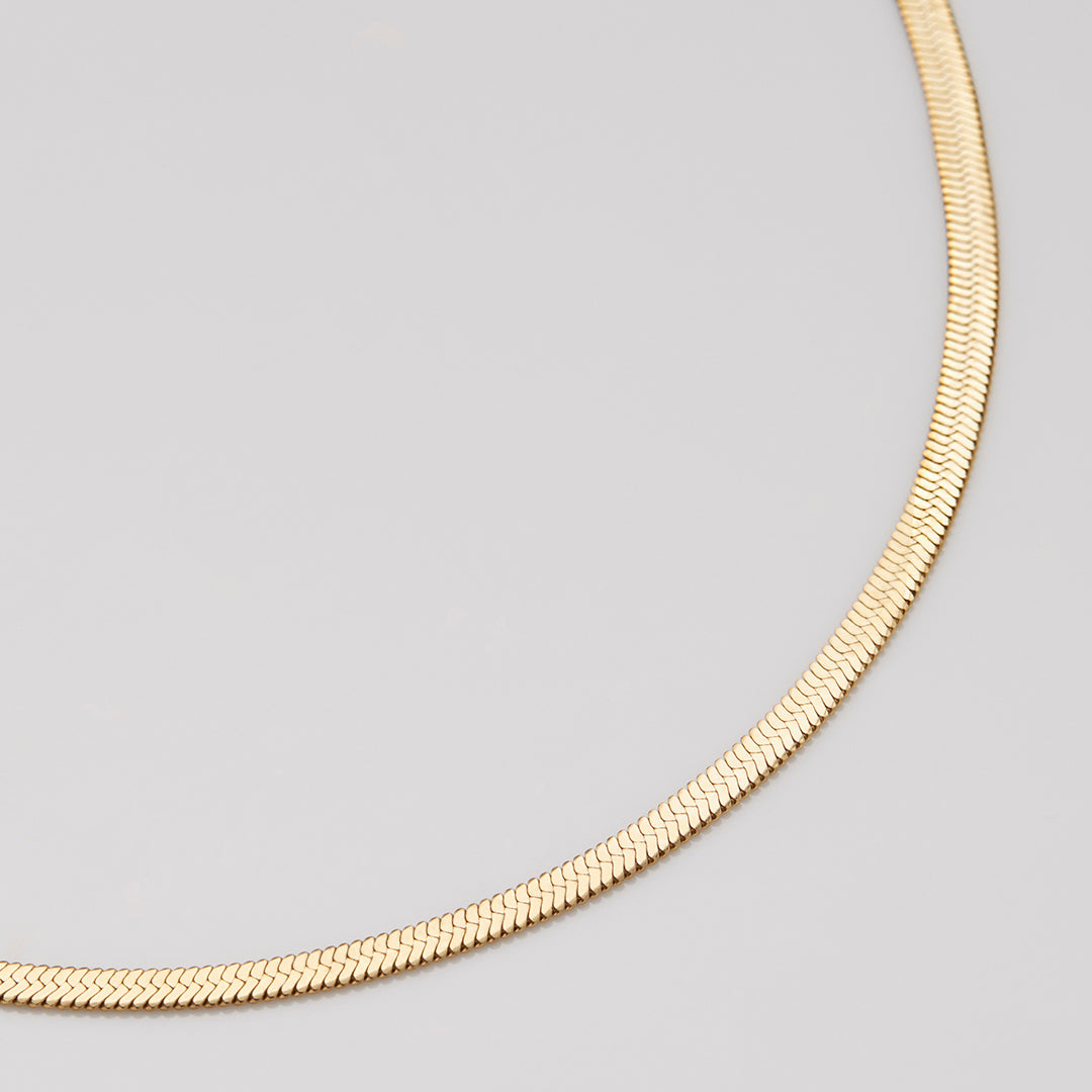 Herringbone Gold Chain Necklace