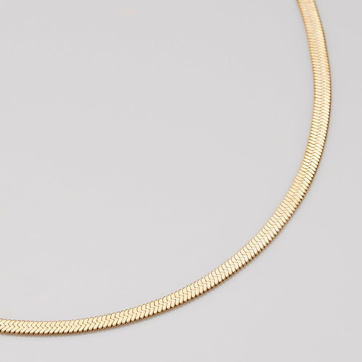 Herringbone Gold Chain Necklace