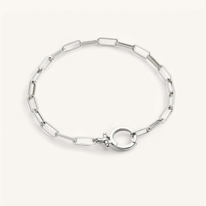 Paperclip Chain Bracelet With Front Clasp
