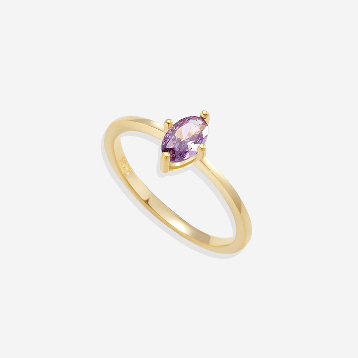 Marquis Cut Birthstone Ring