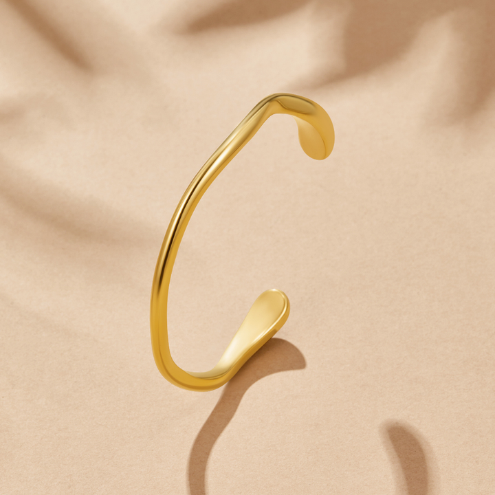 Polished Gold Open Cuff Bangle