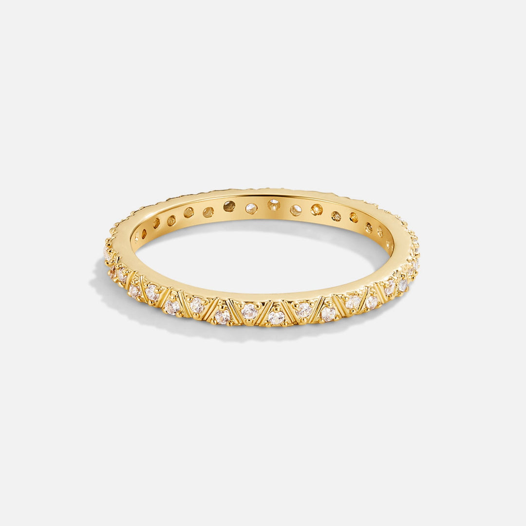 Arquette Gold & Crystal Band Ring