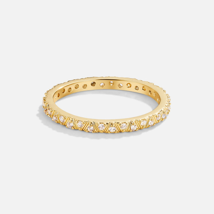 Arquette Gold & Crystal Band Ring