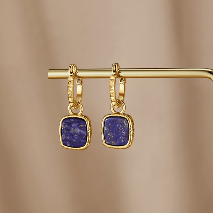 Astoria Blue Stone Hoop Earrings