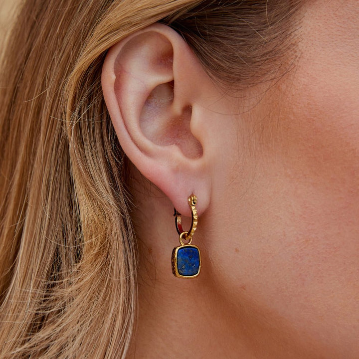 Astoria Blue Stone Hoop Earrings