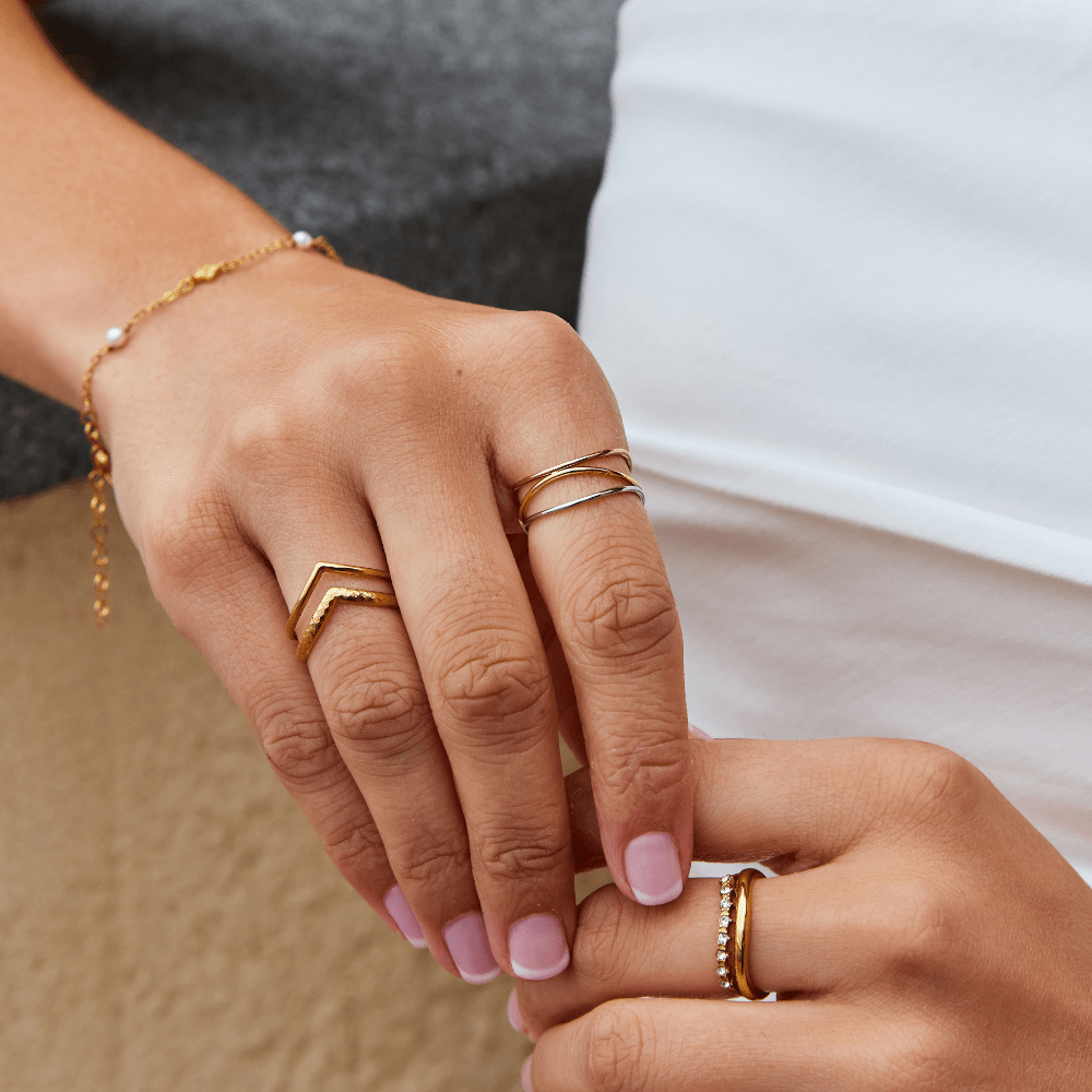 Ayla Three Toned Layered Ring