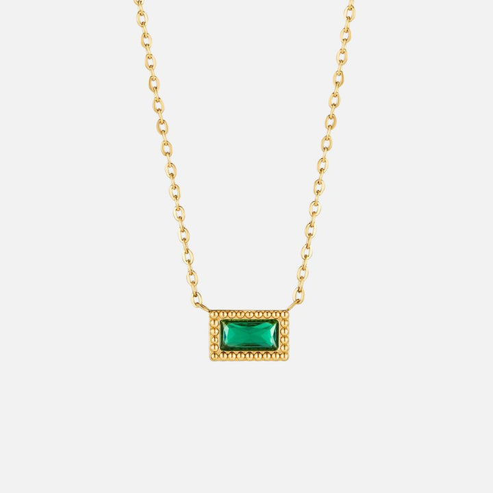 Baguette Birthstone Necklace