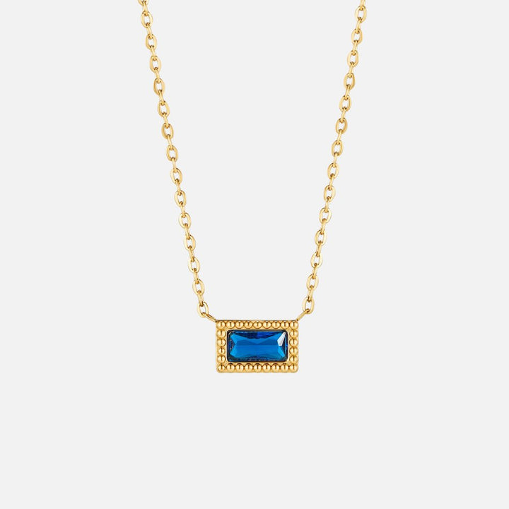 Baguette Birthstone Necklace
