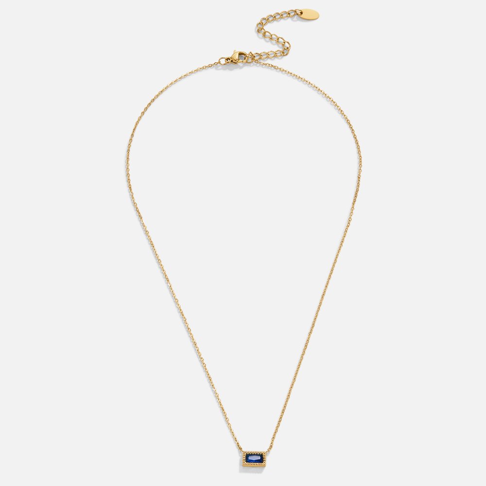 Baguette Birthstone Necklace