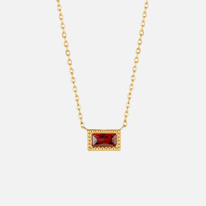 Baguette Birthstone Necklace