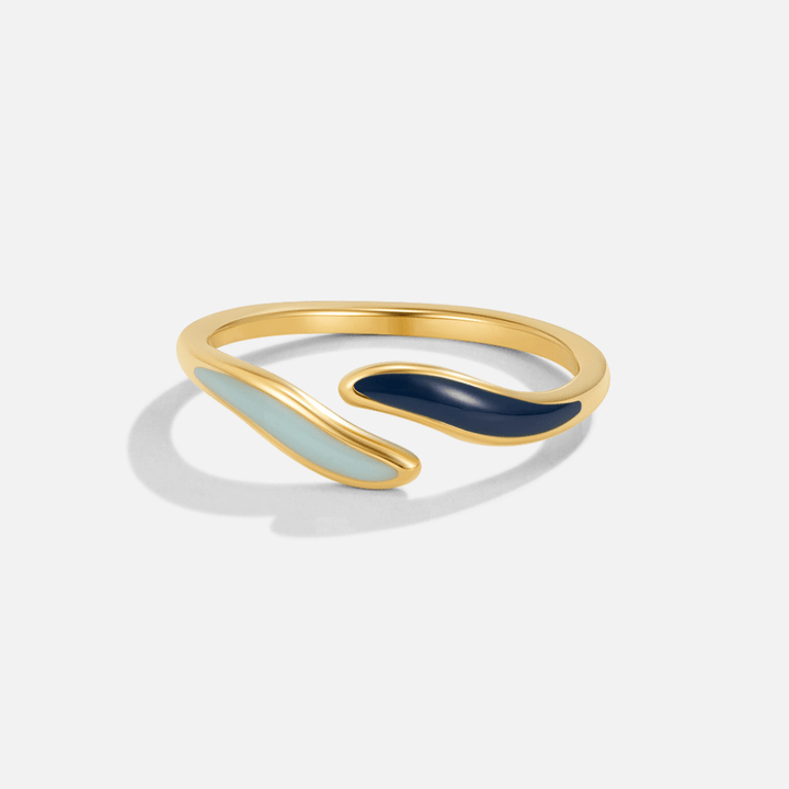 Blue Ocean Waves Wrap Ring