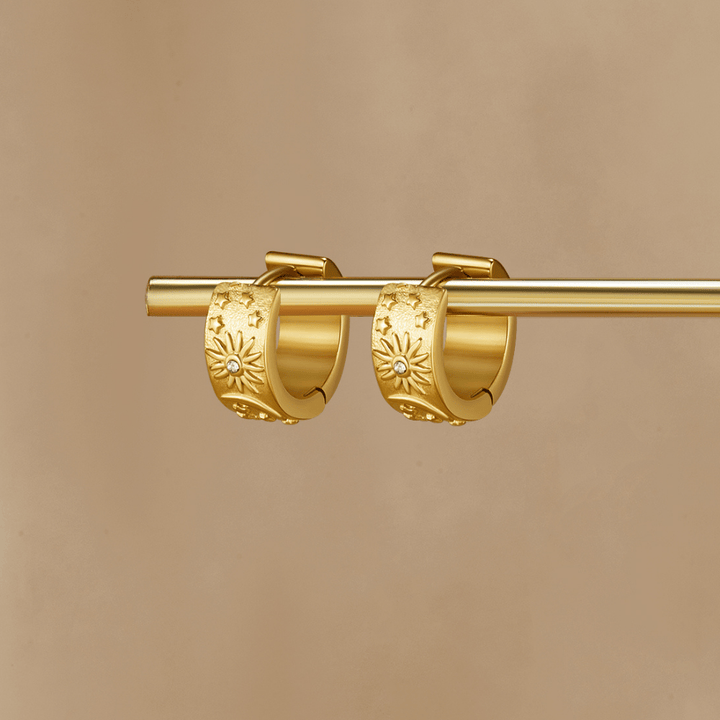 Celestial Gold Ring Hoop Earrings