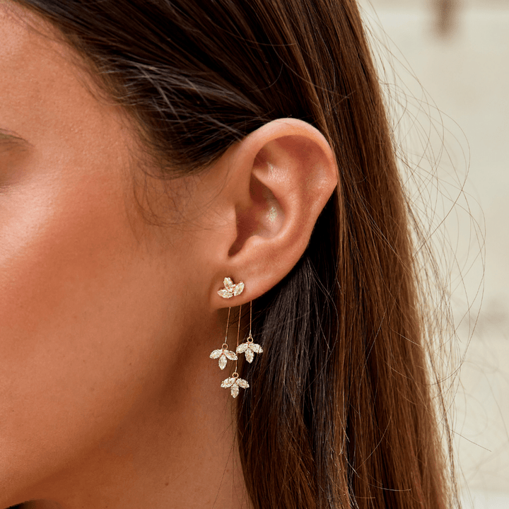 Crystal Lotus Waterfall Earrings