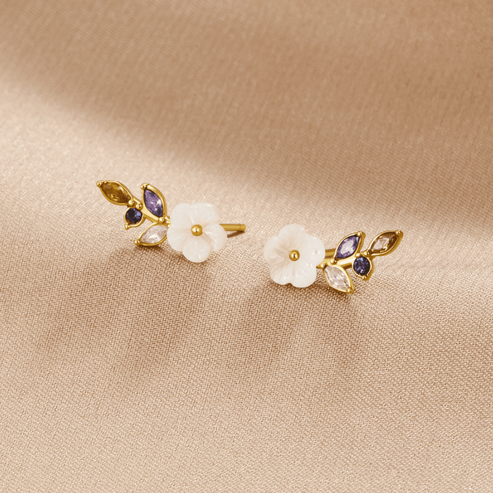 Crystal White Blossom Earrings