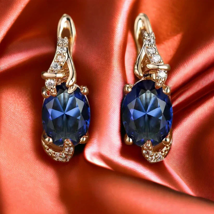 Royal Midnight Gold Drop Earrings