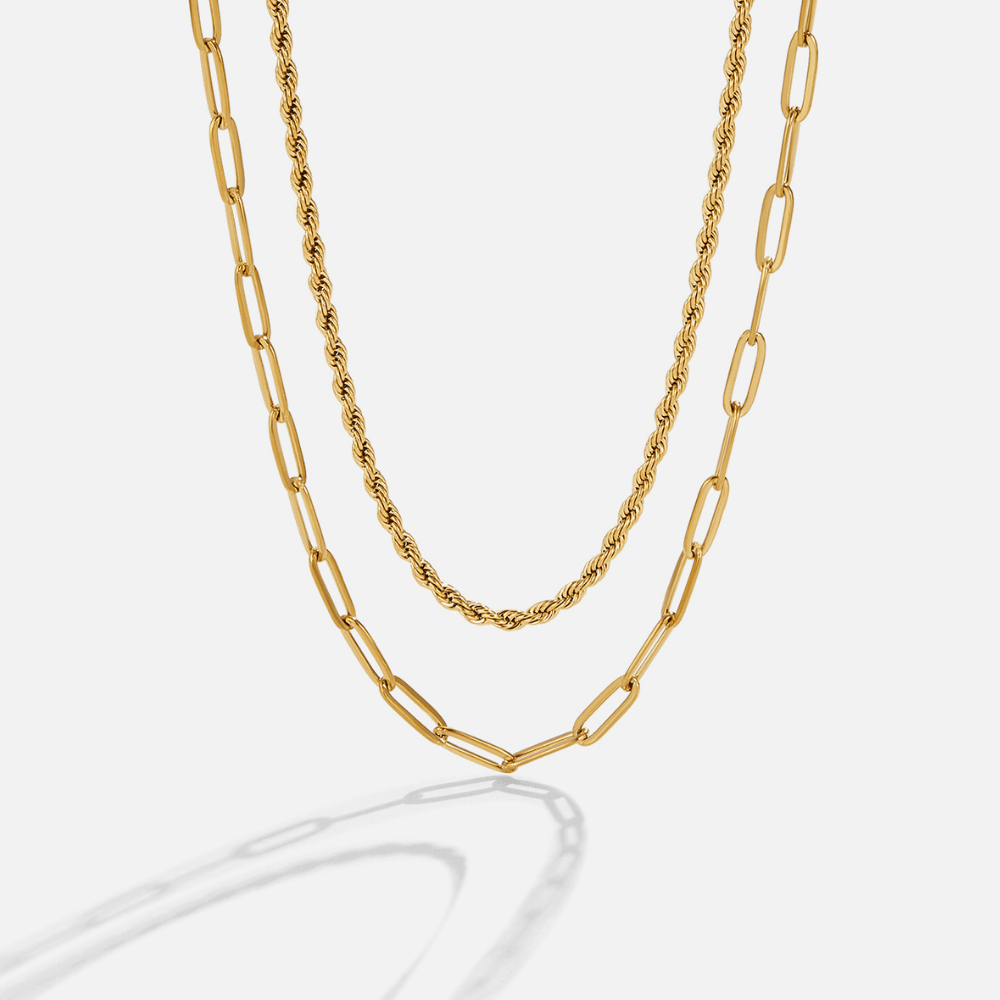 Dara Layered Paperclip Chain Necklace