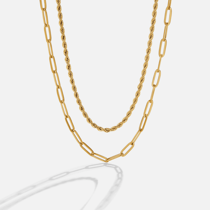 Dara Layered Paperclip Chain Necklace
