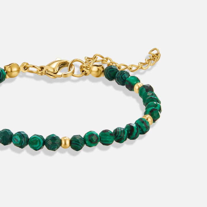 Green Crystal Beaded Chain Bracelet