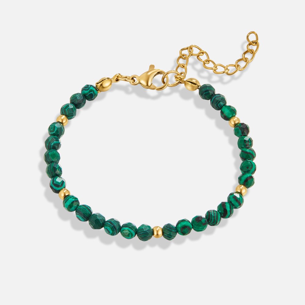 Green Crystal Beaded Chain Bracelet