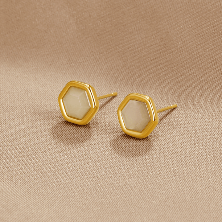 Eva Moonstone Stud Earrings