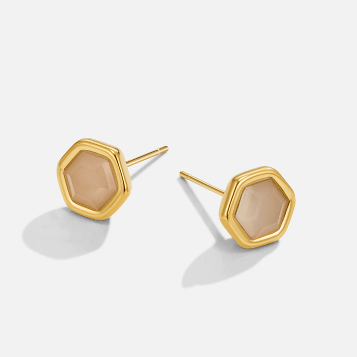 Eva Moonstone Stud Earrings
