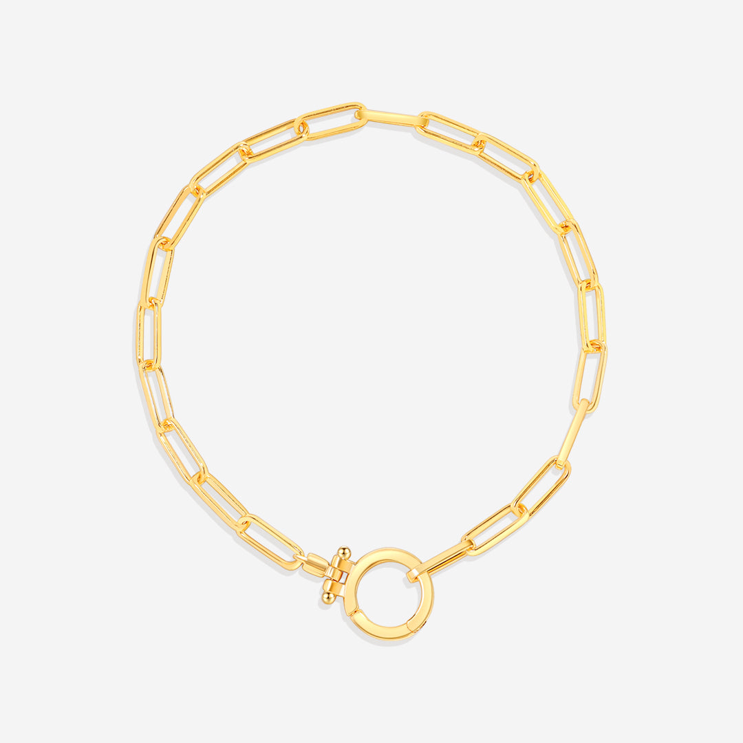 Paperclip Chain Bracelet With Front Clasp