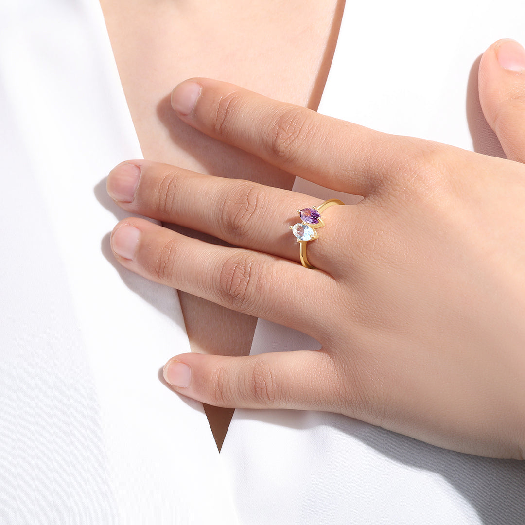 Marquis Cut Birthstone Ring