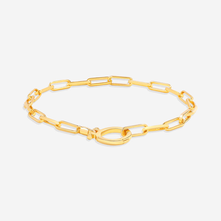 Paperclip Chain Bracelet With Front Clasp