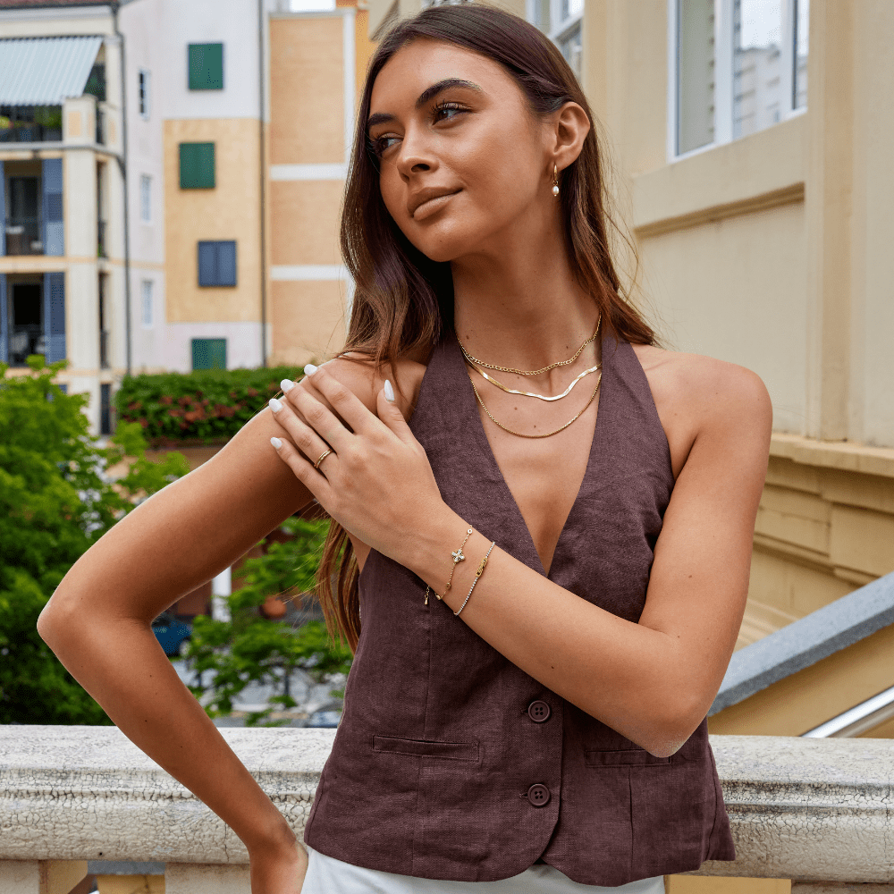 Crystal Clover Chain Bracelet