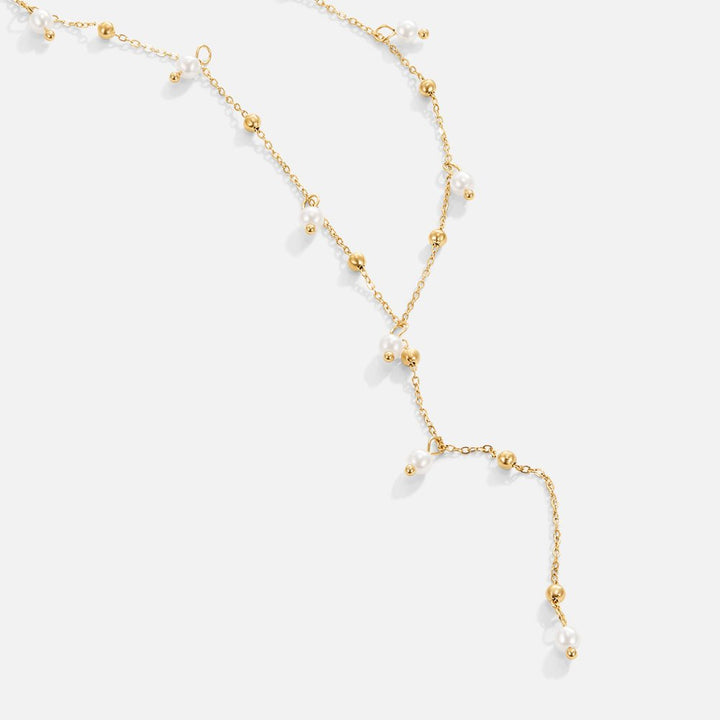 Lariat Pearl Drop Necklace