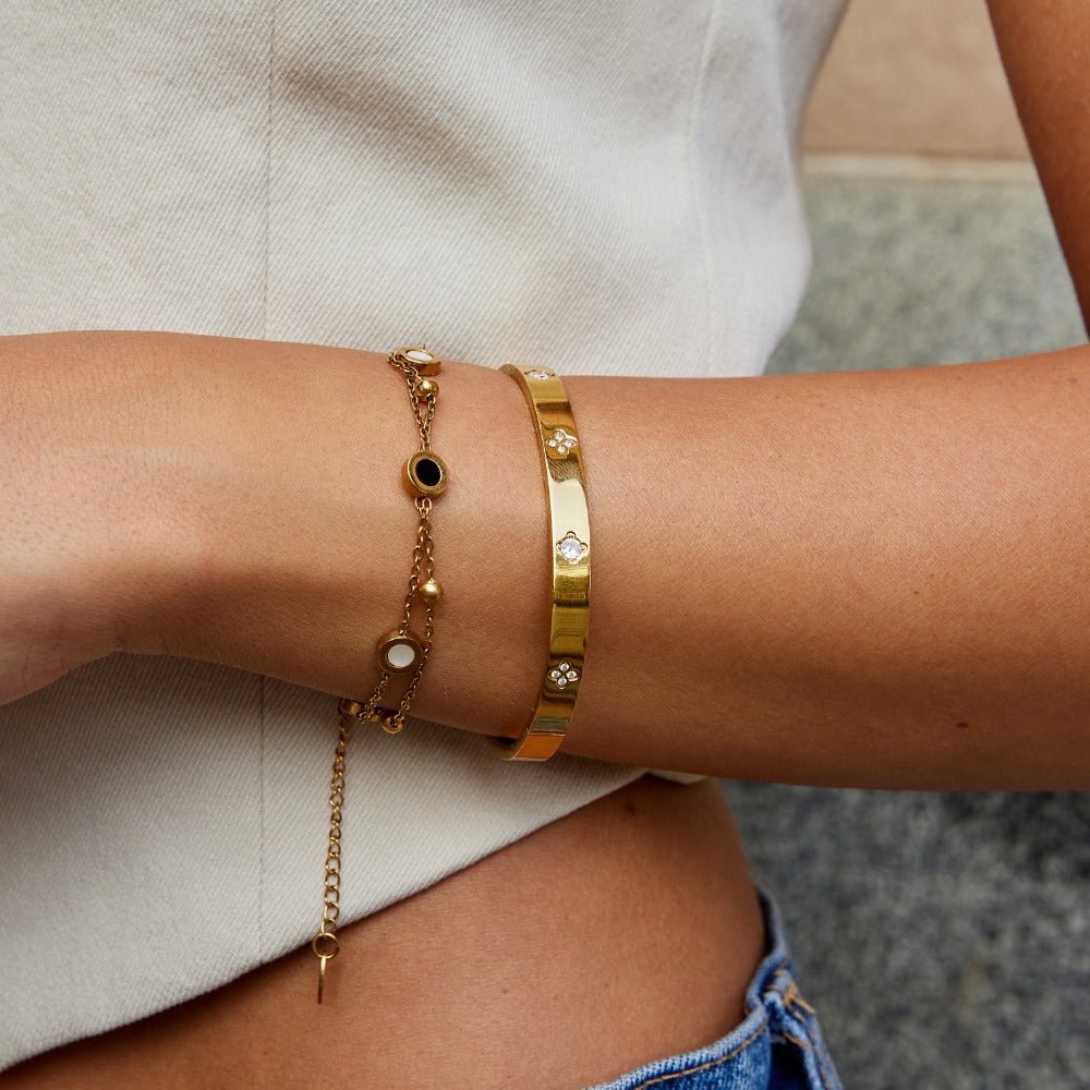 Clover Detail Bangle Bracelet