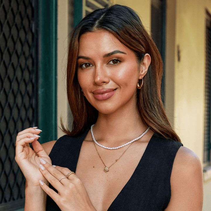 Golden Rose Pendant Necklace