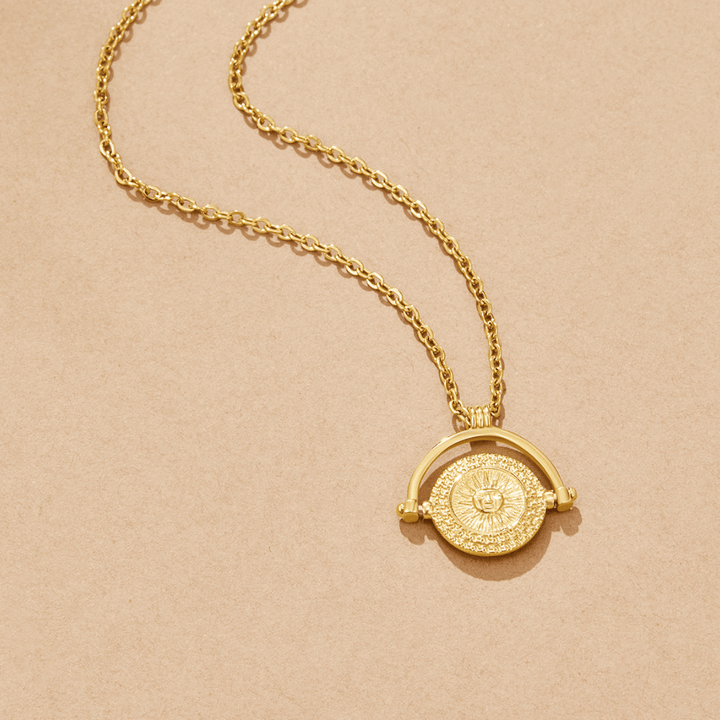 Golden Sun Coin Necklace