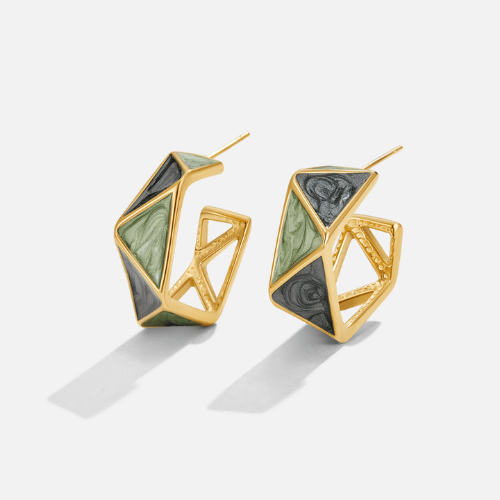 Green Atlantis Hoop Earrings