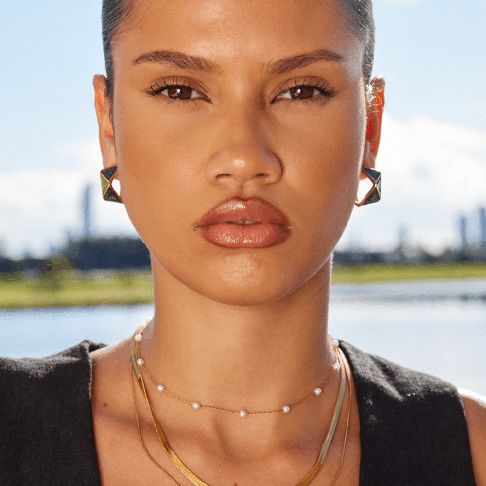 Green Atlantis Hoop Earrings