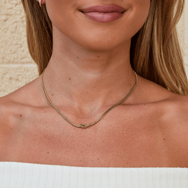 Knotted Gold Chain Necklace